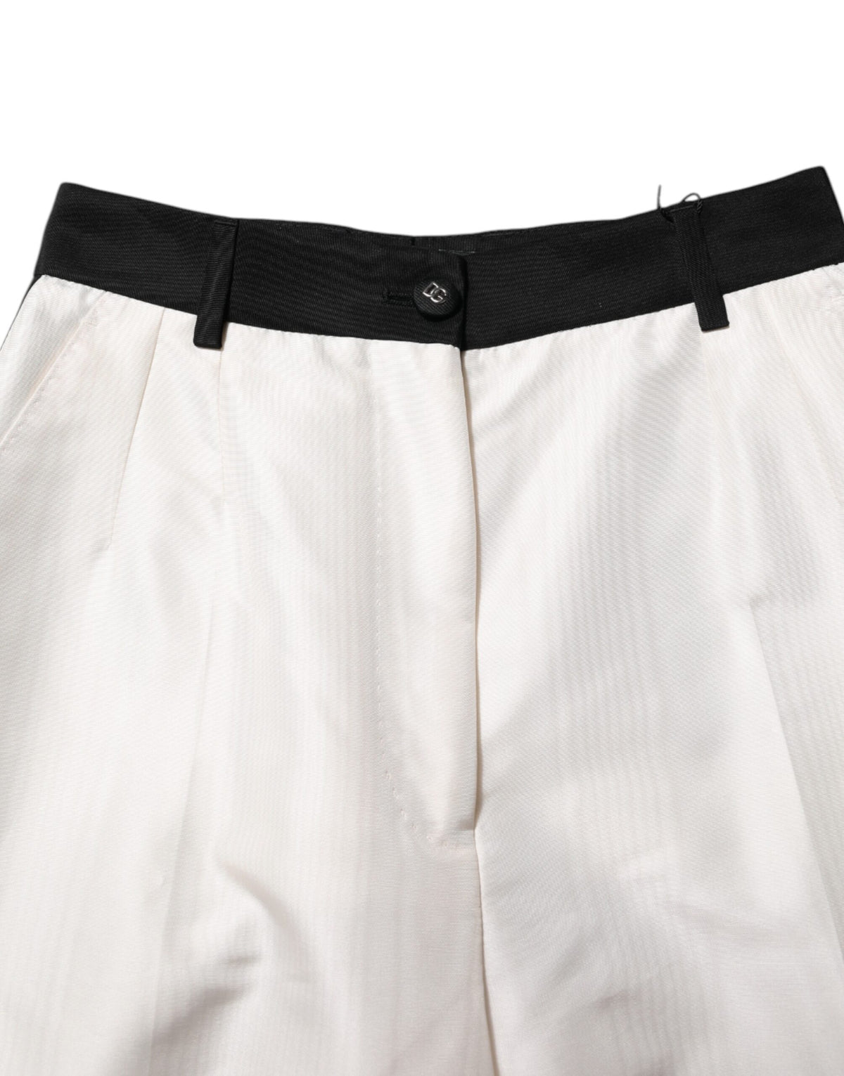 Dolce & Gabbana Women's Straight High Rise Polyester & Silk Jeans - White