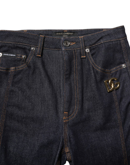 Dolce & Gabbana Women's Bootcut Mid Rise Stretch Denim Cotton Jeans - Black