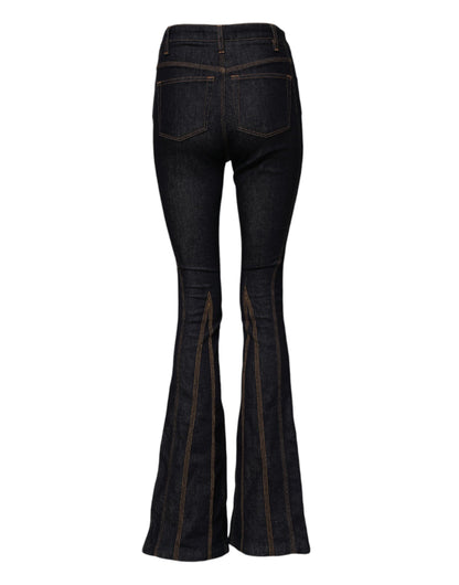 Dolce & Gabbana Women's Bootcut Mid Rise Stretch Denim Cotton Jeans - Black