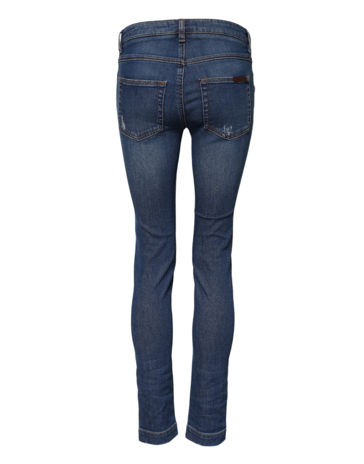 Dolce & Gabbana Women's Skinny Mid Rise Stretch Denim Cotton Jeans - Blue Floral
