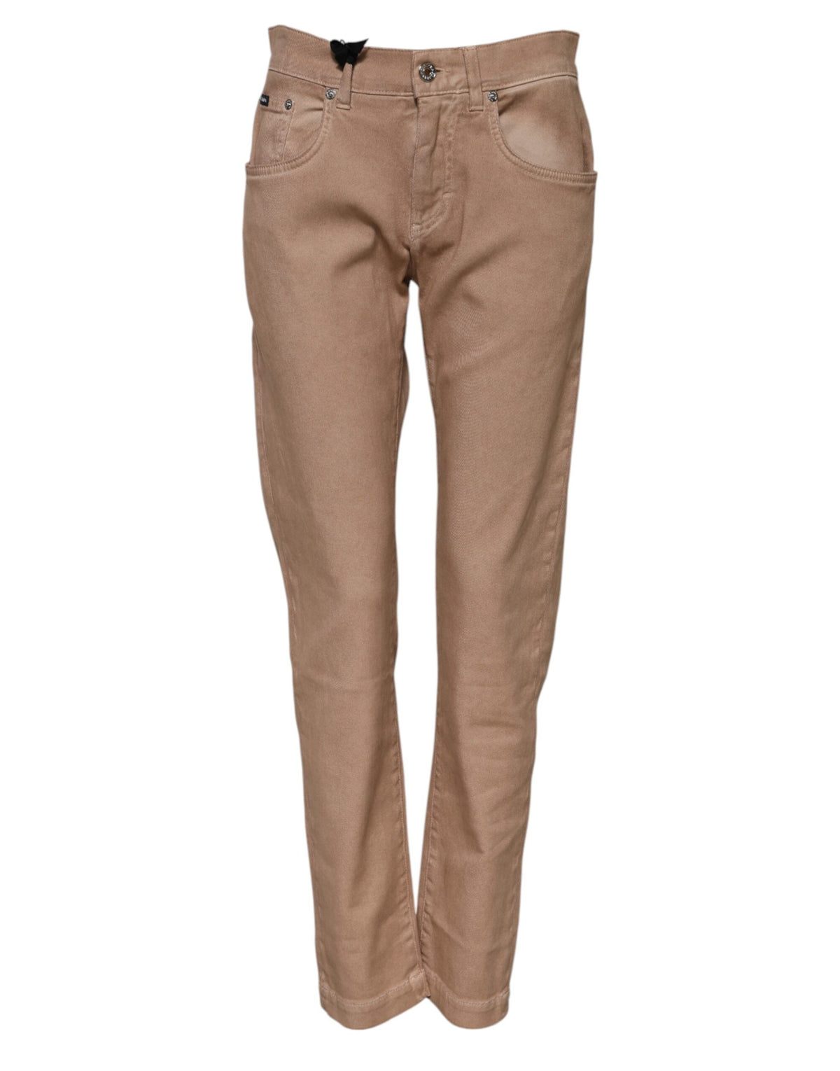 Dolce & Gabbana Women's Boyfriend Mid Rise Stretch Denim Cotton Jeans - Brown