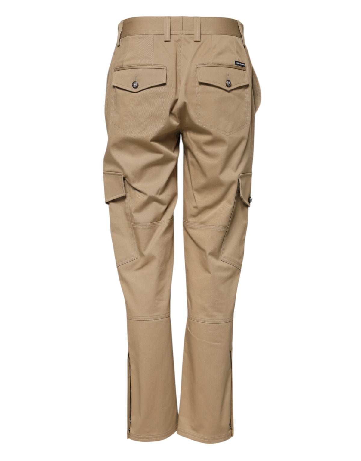 Dolce & Gabbana Women's Tapered Leg Mid Rise Stretch Cotton Cargo Pants - Beige