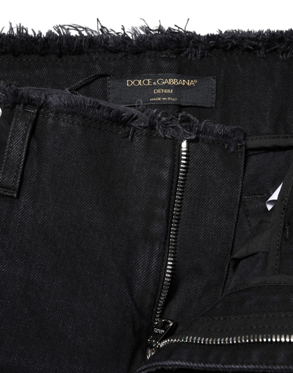 Dolce & Gabbana Women's Straight Mid Rise Denim Cotton Jeans - Black