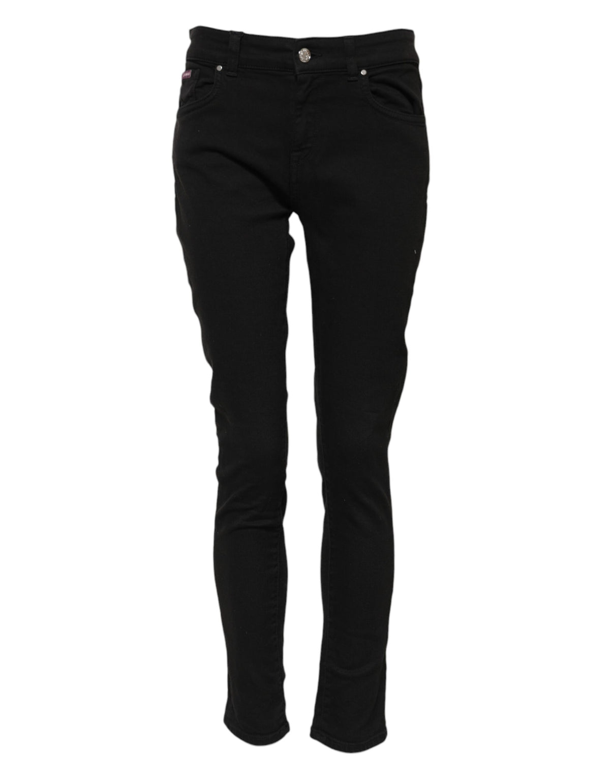 Dolce & Gabbana Women's Skinny Mid Rise Stretch Denim Cotton Jeans - Black