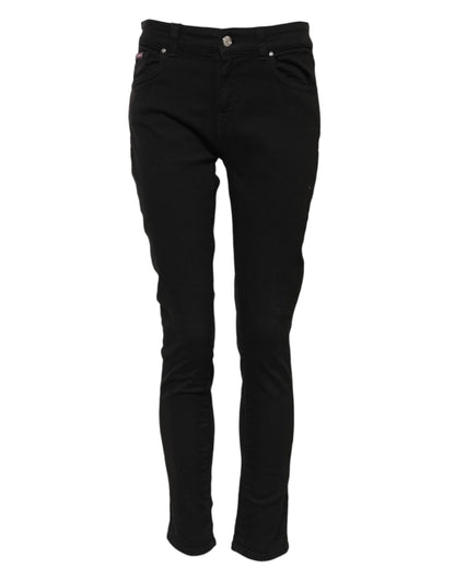 Dolce & Gabbana Women's Skinny Mid Rise Stretch Denim Cotton Jeans - Black