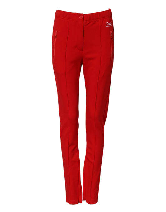 Dolce & Gabbana Women's Slim Mid Rise Stretch Viscose & Nylon Jeans - Red Print