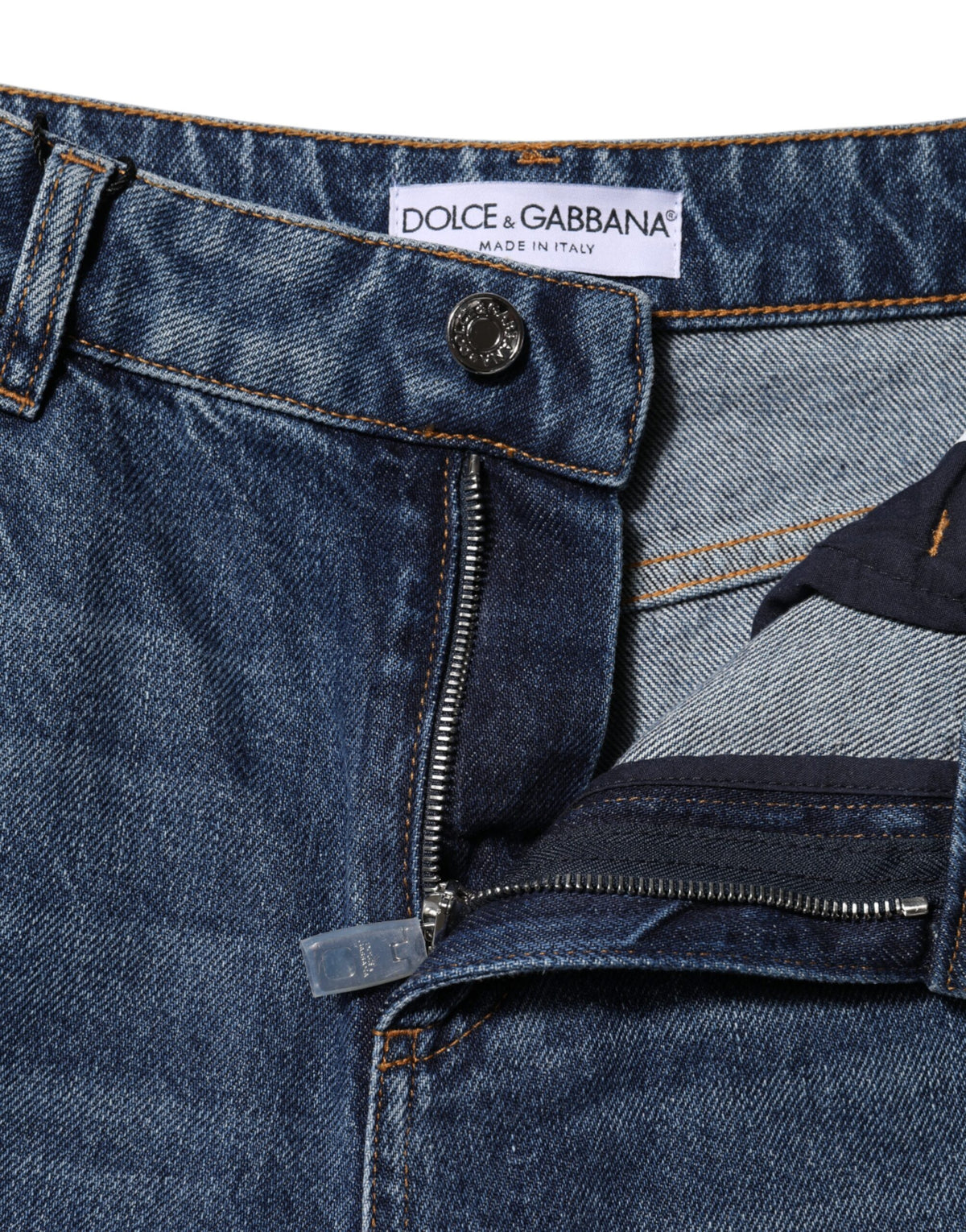 Dolce & Gabbana Women's Wide High Rise Denim Cotton Jeans - Blue
