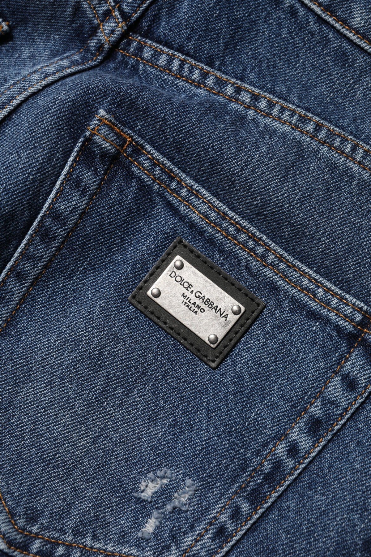 Dolce & Gabbana Women's Wide High Rise Denim Cotton Jeans - Blue