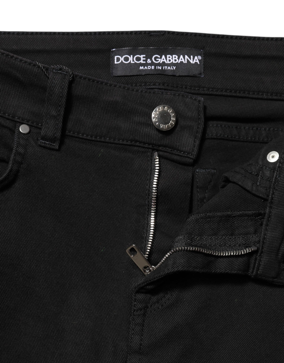 Dolce & Gabbana Women's Skinny Mid Rise Stretch Denim Cotton Jeans - Black