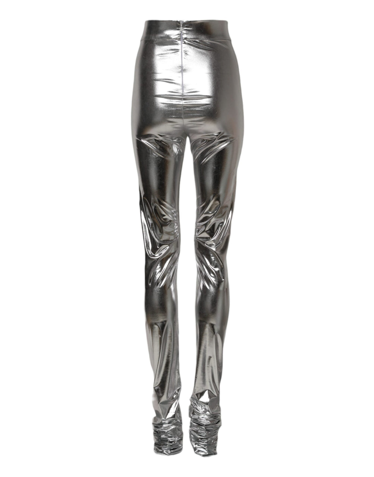 Dolce & Gabbana Women's Slim Leggings High Rise Stretch Polyester - Silver