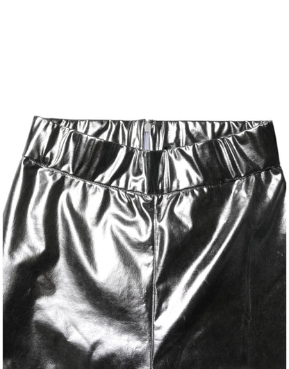 Dolce & Gabbana Women's Slim Leggings High Rise Stretch Polyester - Silver
