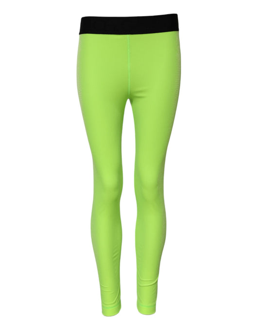 Dolce & Gabbana Women's Slim Leggings High Rise Stretch Nylon - Green