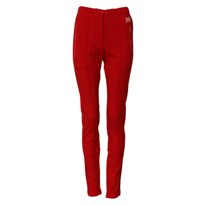 Dolce & Gabbana Women's Slim Mid Rise Cotton Nylon & Viscose Jeans - Red Print