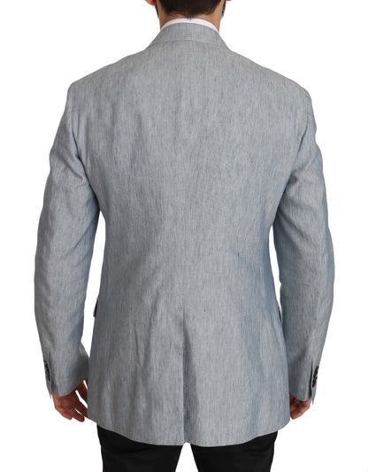 Dolce & Gabbana Men's Blue Flax NAPOLI Jacket Coat Blazer