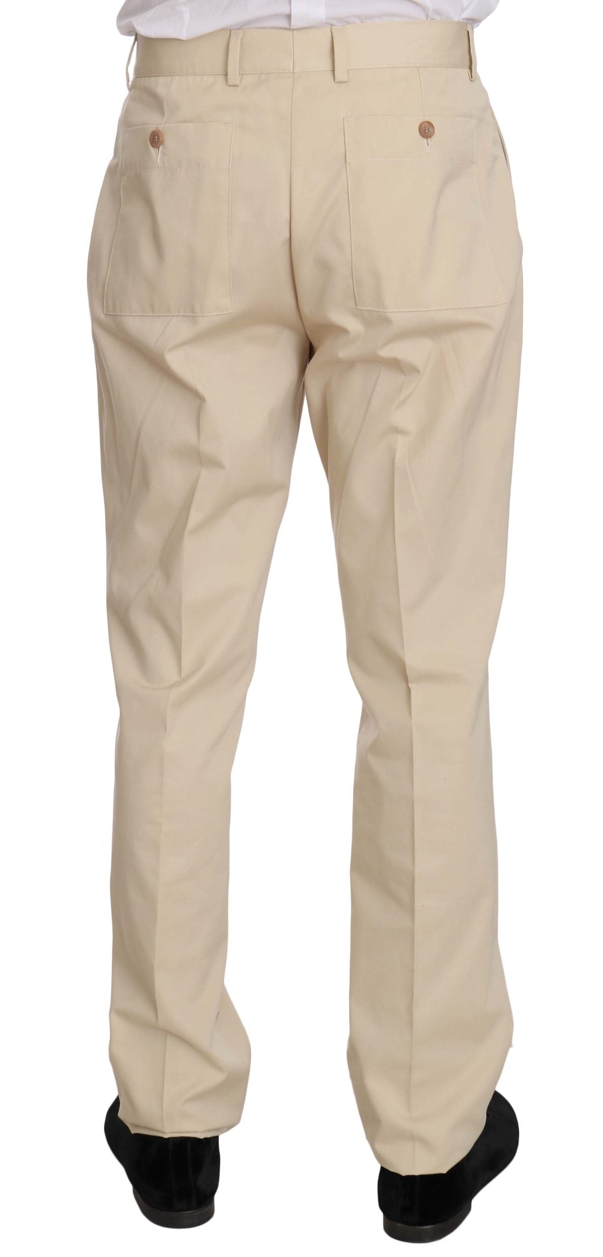 Romeo Gigli Men's Two Piece 3 Button Beige Cotton Solid Suit