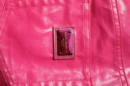 Dolce & Gabbana Women's Skinny Regular Fit High Rise Denim Cotton Jeans - Pink