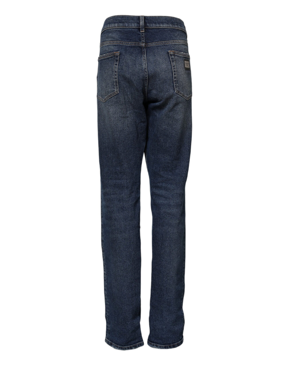 Dolce & Gabbana 9 To 5 Women's Straight Regular Fit Mid Rise Stretch Denim Cotton Jeans - Blue
