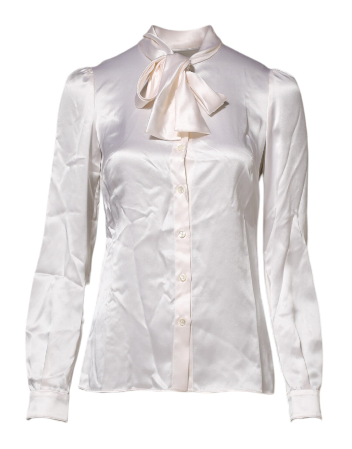 Dolce & Gabbana Women's Long-Sleeve Silk Blouse - White