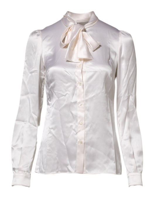 Dolce & Gabbana Women's Long-Sleeve Silk Blouse - White