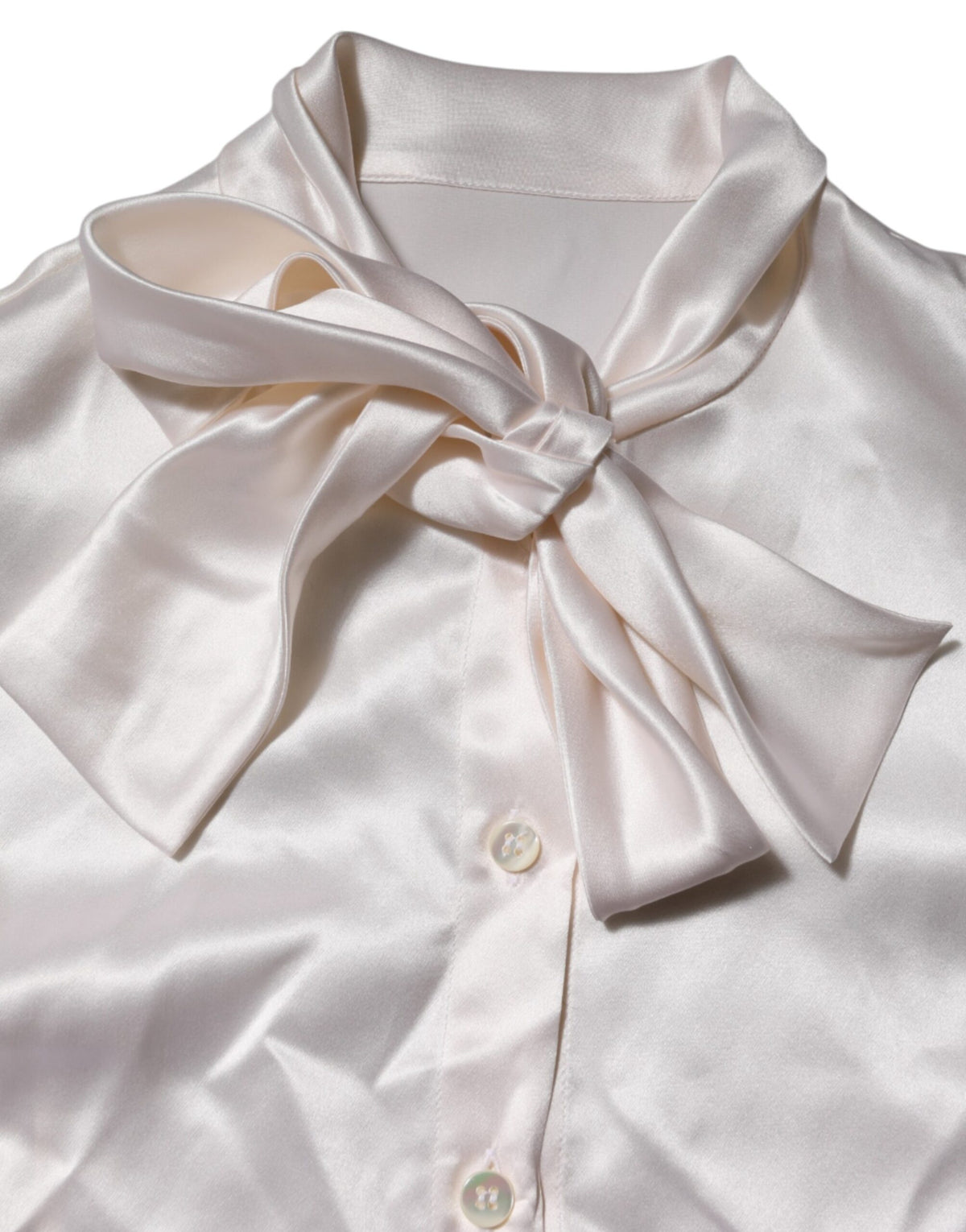 Dolce & Gabbana Women's Long-Sleeve Silk Blouse - White