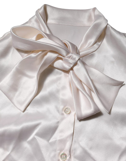 Dolce & Gabbana Women's Long-Sleeve Silk Blouse - White