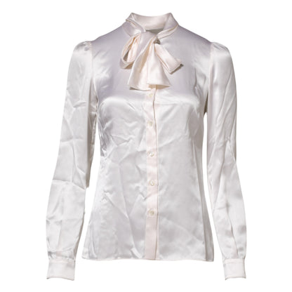Dolce & Gabbana Women's Long-Sleeve Silk Blouse - White