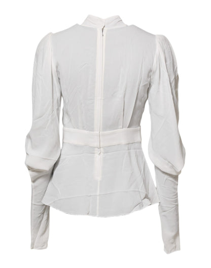 Dolce & Gabbana Women's Long-Sleeve Stretch Viscose Blouse - White