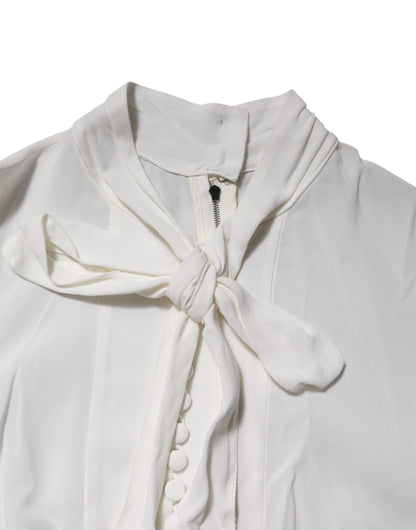 Dolce & Gabbana Women's Long-Sleeve Stretch Viscose Blouse - White