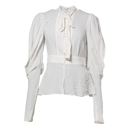 Dolce & Gabbana Women's Long-Sleeve Stretch Viscose Blouse - White