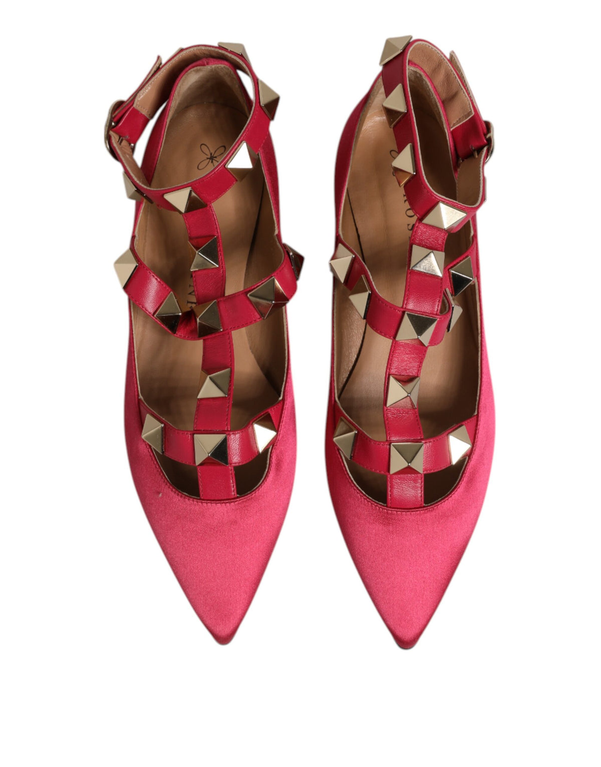Prosperine Women's Leather Ballet Flat Shoes - Gold Red