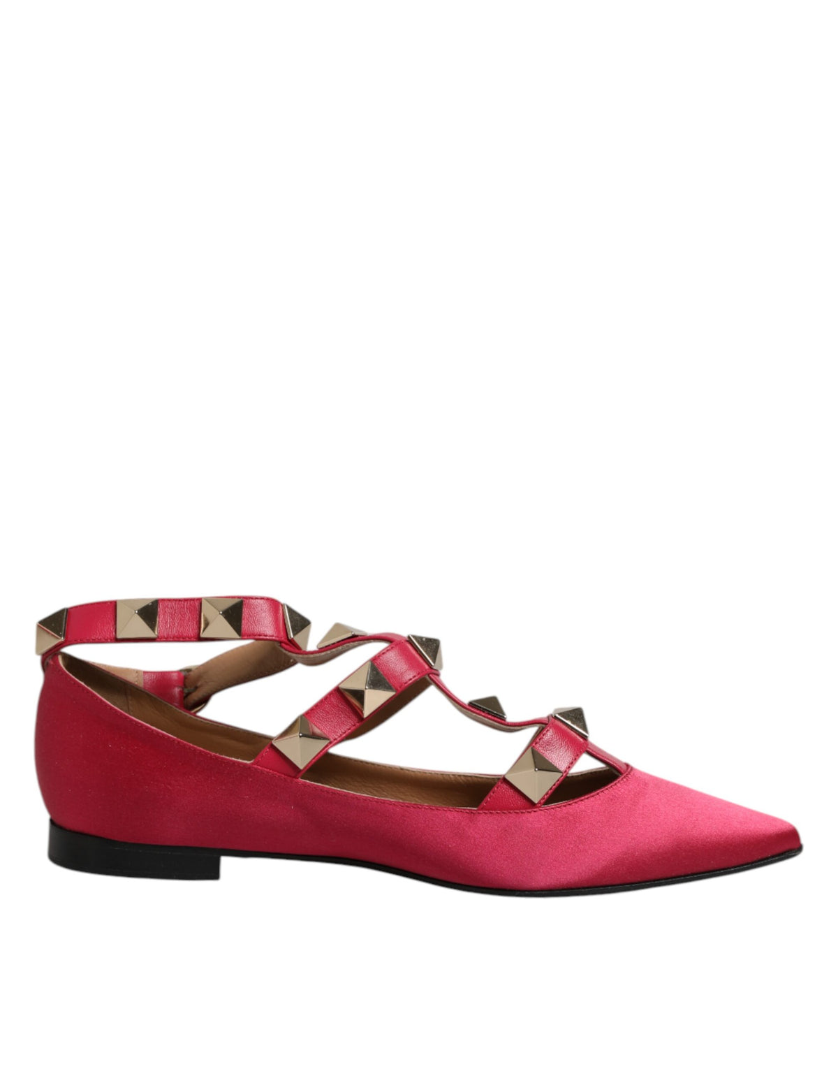 Prosperine Women's Leather Ballet Flat Shoes - Gold Red