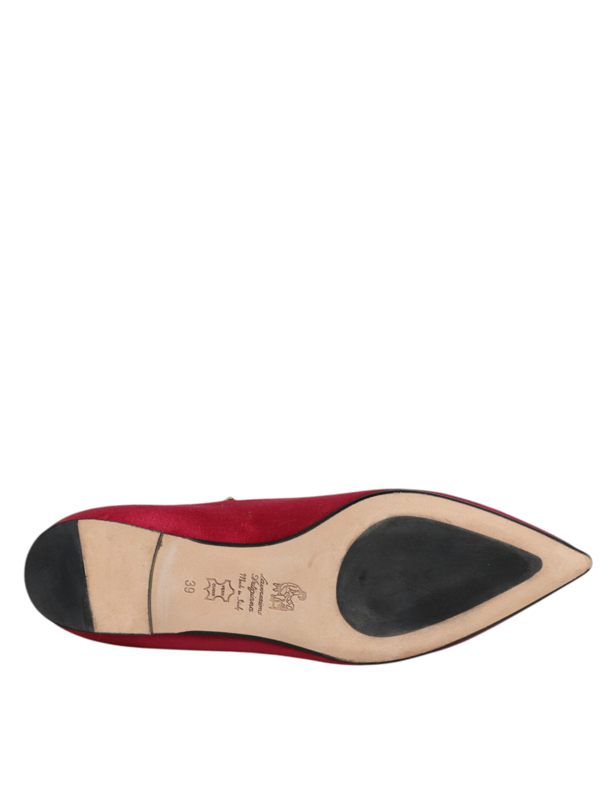 Prosperine Women's Leather Ballet Flat Shoes - Gold Red