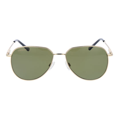 Sunglasses by Serengeti for unisex in plastic gold showcases a ethereal silhouette, featuring gold coloured frame aviator full-rim frame design with photochromatic polarized category-3-dark-tint lens for a ethereal finish.
