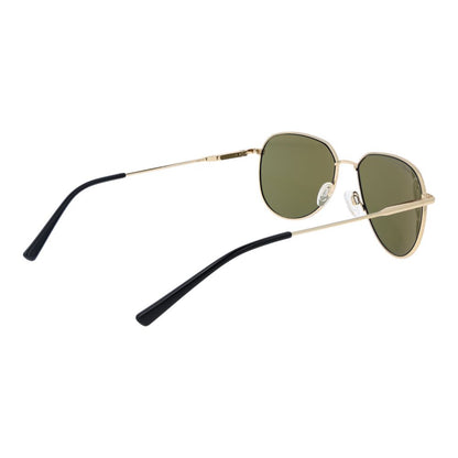 Sunglasses by Serengeti for unisex in plastic gold features an ethereal aviator full-rim frame design with gold coloured frame frames and photochromatic polarized category-3-dark-tint lens for a ethereal finish.