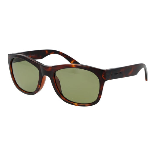 Sunglasses by Serengeti for unisex in plastic brown showcases a ethereal silhouette, featuring brown coloured frame rectangle full-rim frame design with photochromatic polarized category-2-medium-tint lens for a ethereal finish.