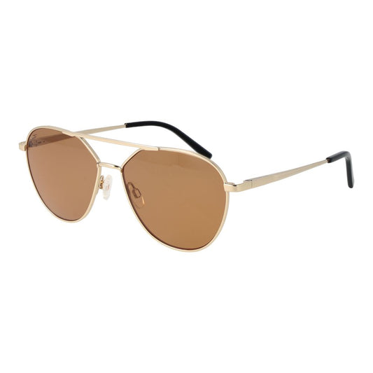 Sunglasses by Serengeti for unisex in plastic and gold featuring an opulent aviator full-rim frame design with a sophisticated gold coloured frame finish and high-performance photochromatic polarized category-2-medium-tint lens.
