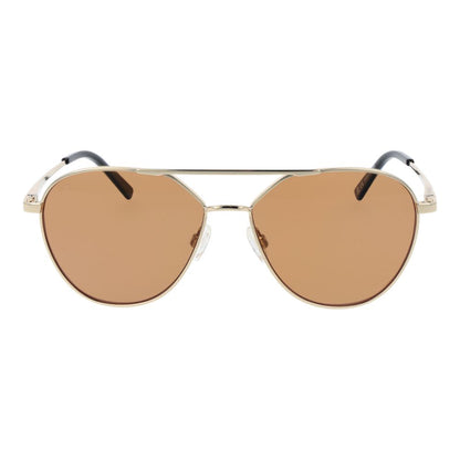 Sunglasses by Serengeti for unisex in plastic and gold presents a sumptuous silhouette, featuring gold coloured frame and aviator full-rim frame design with photochromatic polarized category-2-medium-tint lens for a sumptuous look.