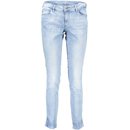 Pants by Guess Jeans for women in organic cotton blue features an understated silhouette, showcasing a sophisticated skinny and long with a refined for an understated, polished aesthetic.