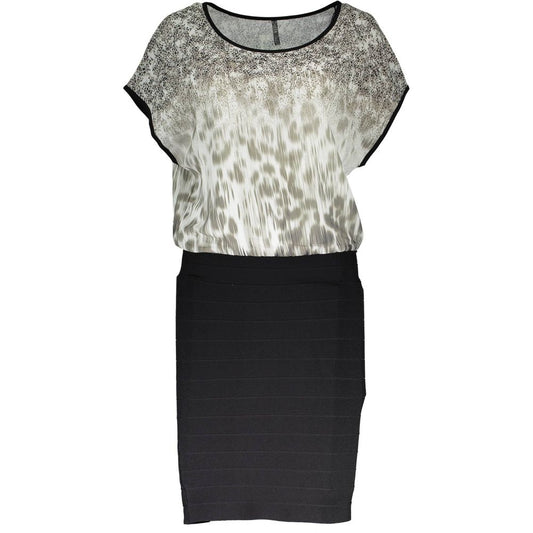 Dress by Guess Jeans for women in elastane multicolor presents a sinuous silhouette, showcasing a sophisticated round neckline and short-sleeve detailed with a sinuous short for a refined finish.