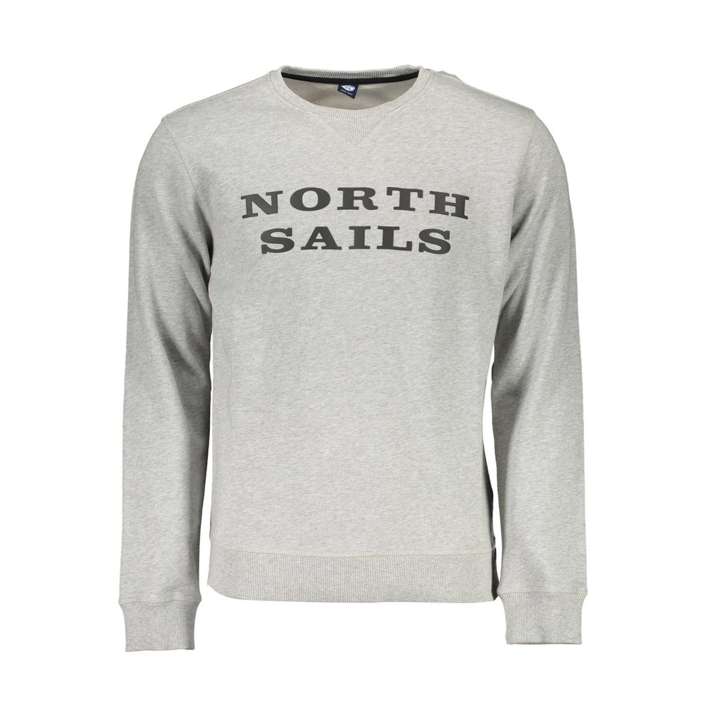 Sweatshirt Sweater by North Sails for men in organic cotton gray showcases a discreet silhouette, finished with a discreet round neckline and for a discreet look.