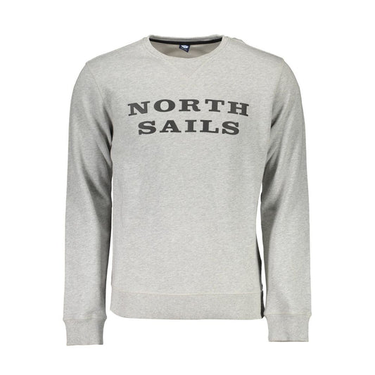 Sweatshirt Sweater by North Sails for men in organic cotton gray showcases a discreet silhouette, finished with a discreet round neckline and for a discreet look.