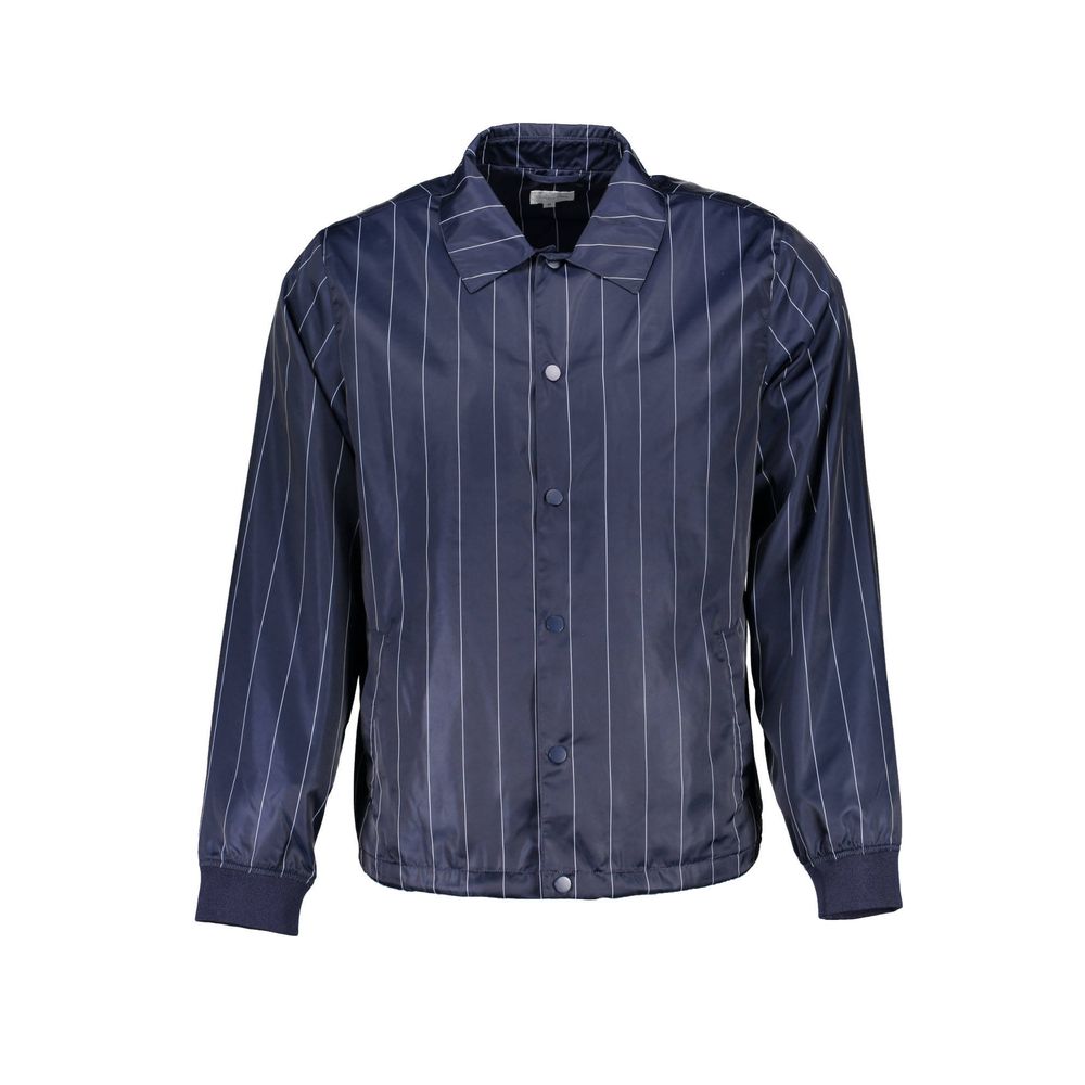 Jacket by Gant for men in polyester blue showcases a contemporary silhouette, detailed with a contemporary and premium pockets for a sophisticated finish.