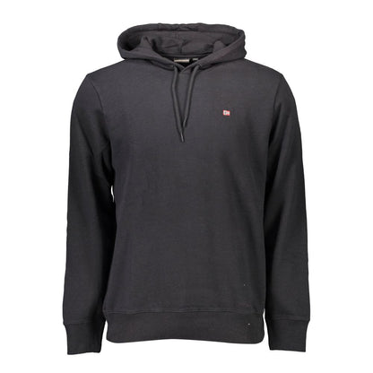 Hooded Sweatshirt Sweater by Napapijri for men in organic cotton black features an polished silhouette, showcasing refined and a sophisticated hooded neckline for a truly polished finish.