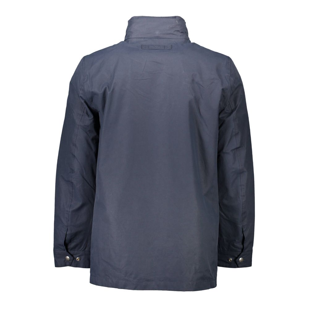 Jacket by Gant for men in polyester blue showcases a contemporary silhouette, detailed with a contemporary and premium pockets for a sophisticated finish.