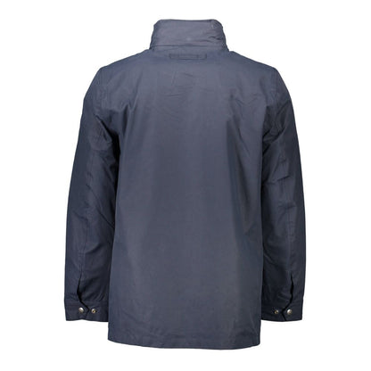 Jacket by Gant for men in polyester blue showcases a contemporary silhouette, detailed with a contemporary and premium pockets for a sophisticated finish.