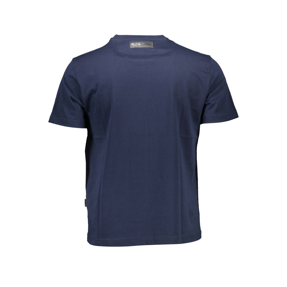 Activewear T-Shirt by Plein Sport for men in cotton blue features a sporty silhouette with and crew neckline, showcasing innovative for a sporty finish.