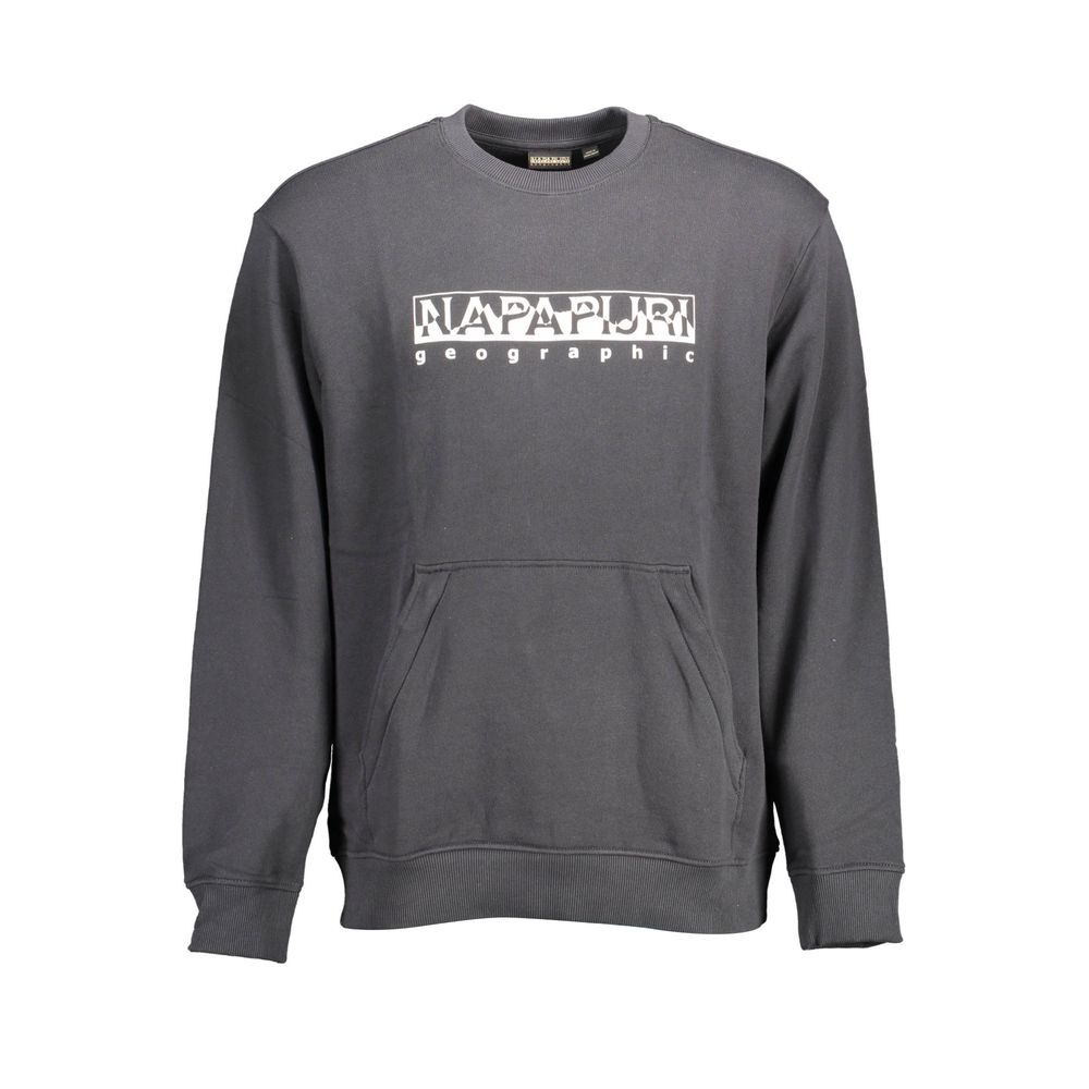 Sweatshirt Sweater by Napapijri for men in cotton black showcases a sumptuous silhouette, artfully finished with a sumptuous round neckline and for a sophisticated, sumptuous look.