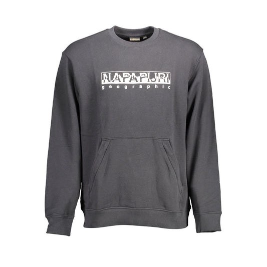 Sweatshirt Sweater by Napapijri for men in cotton black showcases a sumptuous silhouette, artfully finished with a sumptuous round neckline and for a sophisticated, sumptuous look.