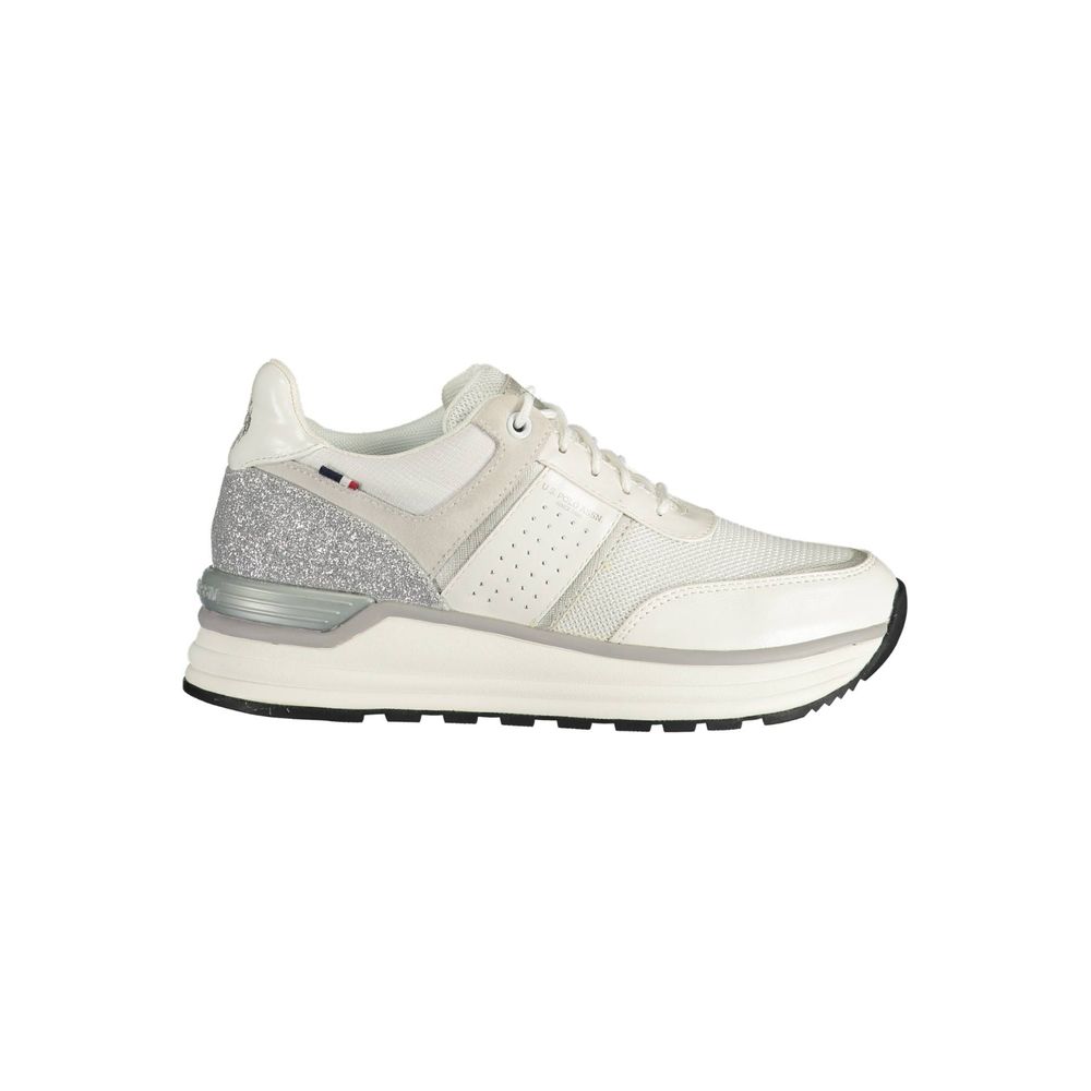 Sneakers by U.S. POLO ASSN. for women in polyester white features an versatile design from the Women's Fashion Polyester Sneakers collection, highlighting a versatile fashion style for a premium, high-fashion look.