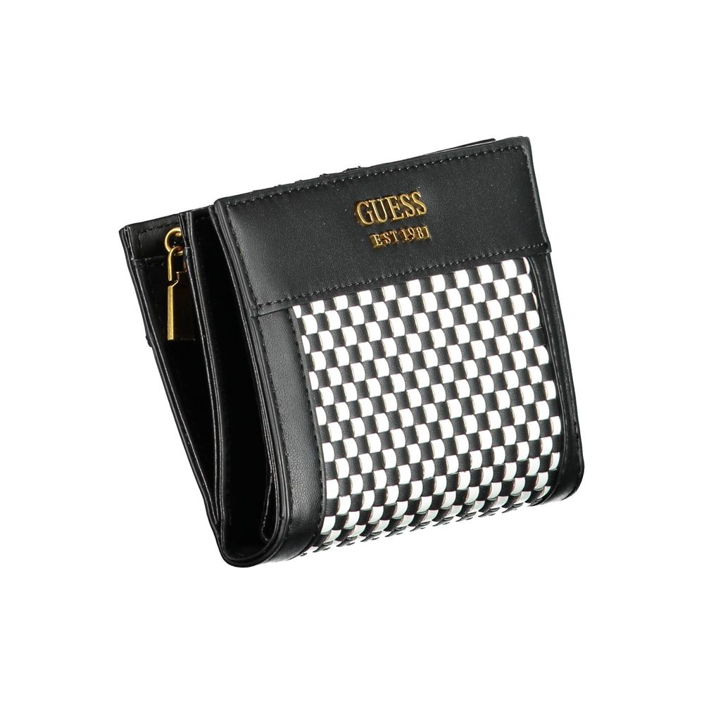 Cardholder Wallet by Guess Jeans for women in polyethylene black showcases a refined silhouette, artfully capturing the essence of the refined Polyethylene Cardholder Wallet design with functional card-organization coin-purse.